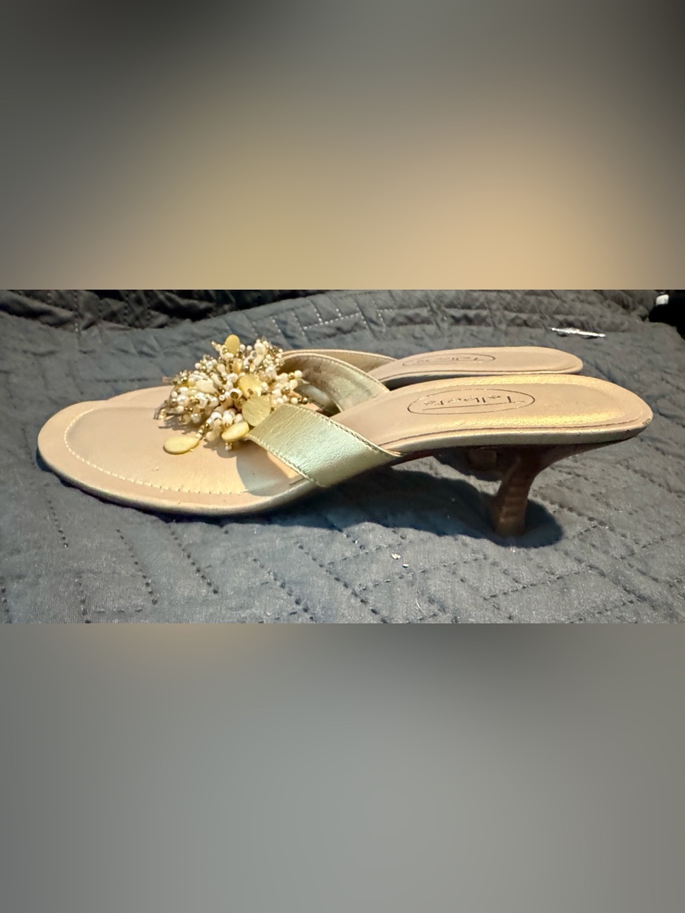 Talbots Gold Jeweled Sandals - NEW - Picture 3 of 7